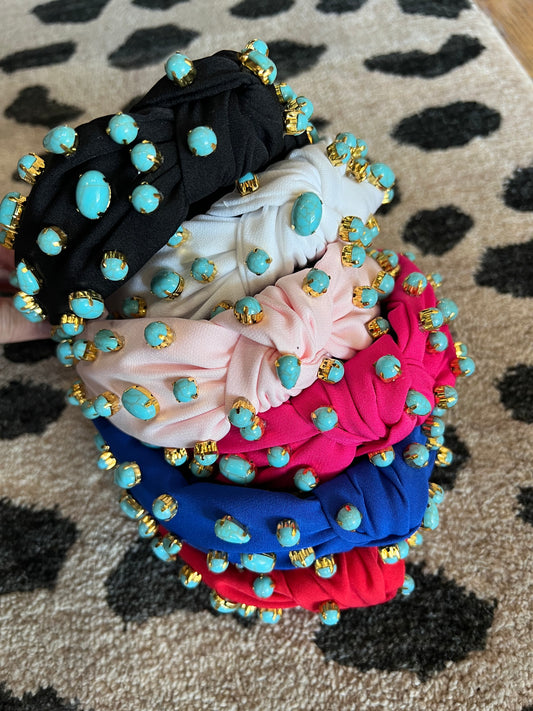 Turquoise Beaded Headband