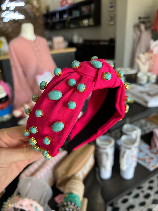 Turquoise Beaded Headband