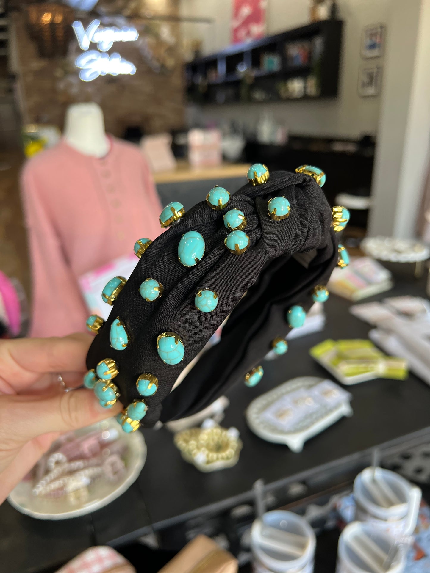 Turquoise Beaded Headband