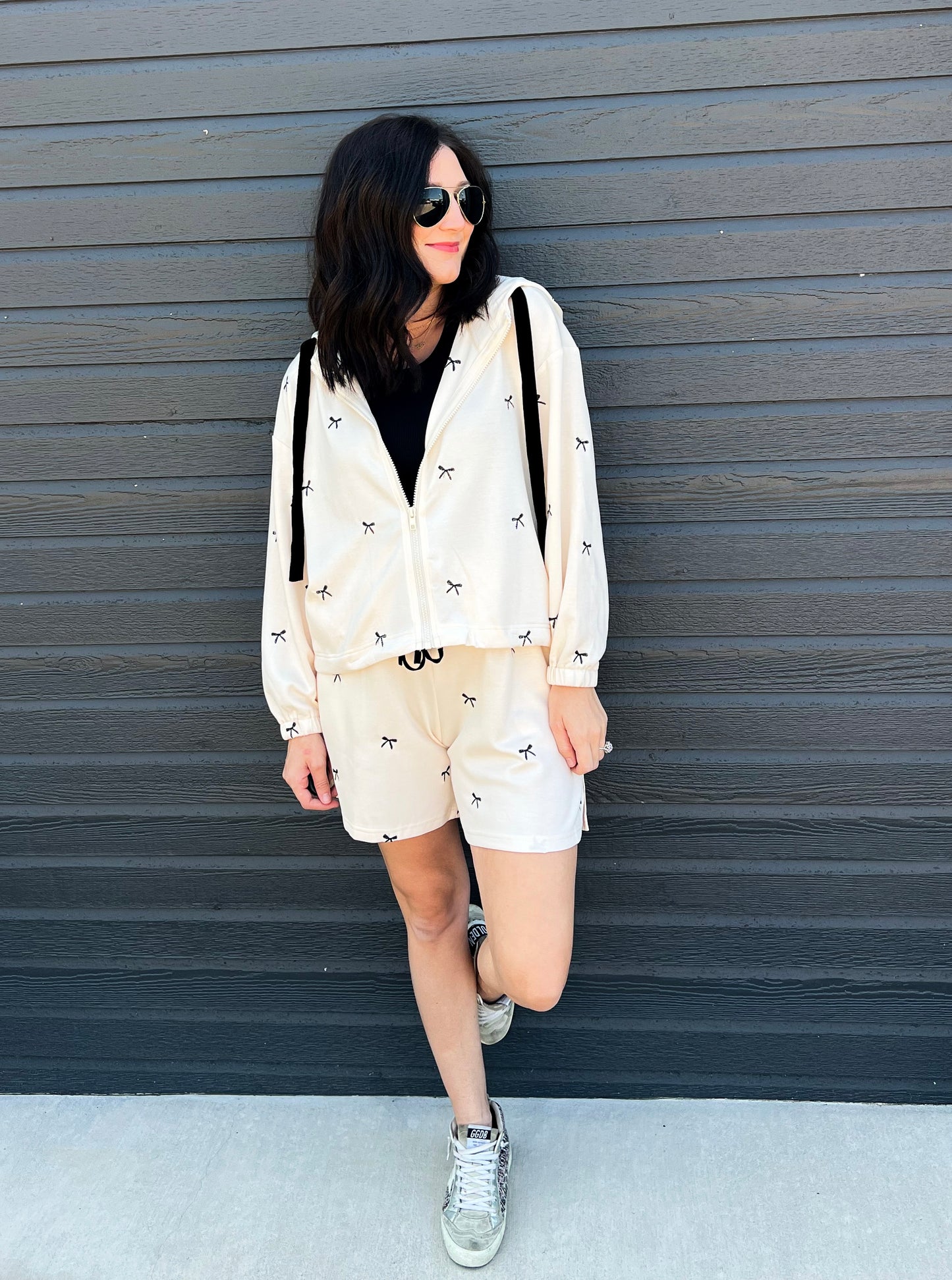 Bow Embroidery Hoodie