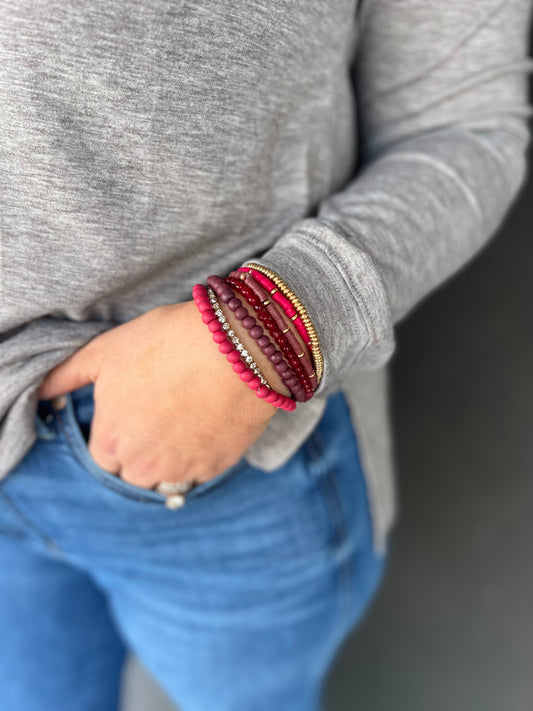 Maroon bracelet bundle