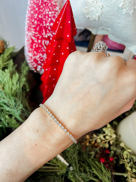 Gold Pulley Tennis Bracelet