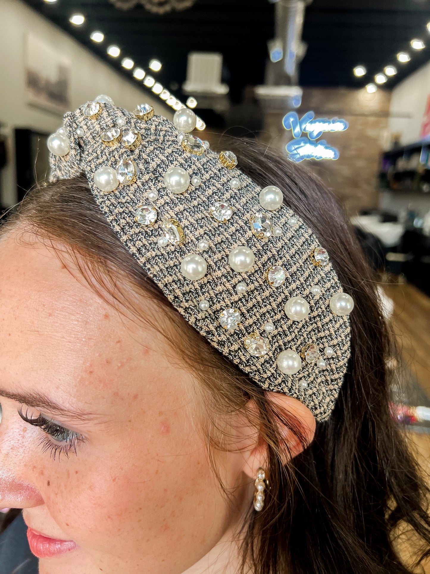 Pearl Tweed Headband