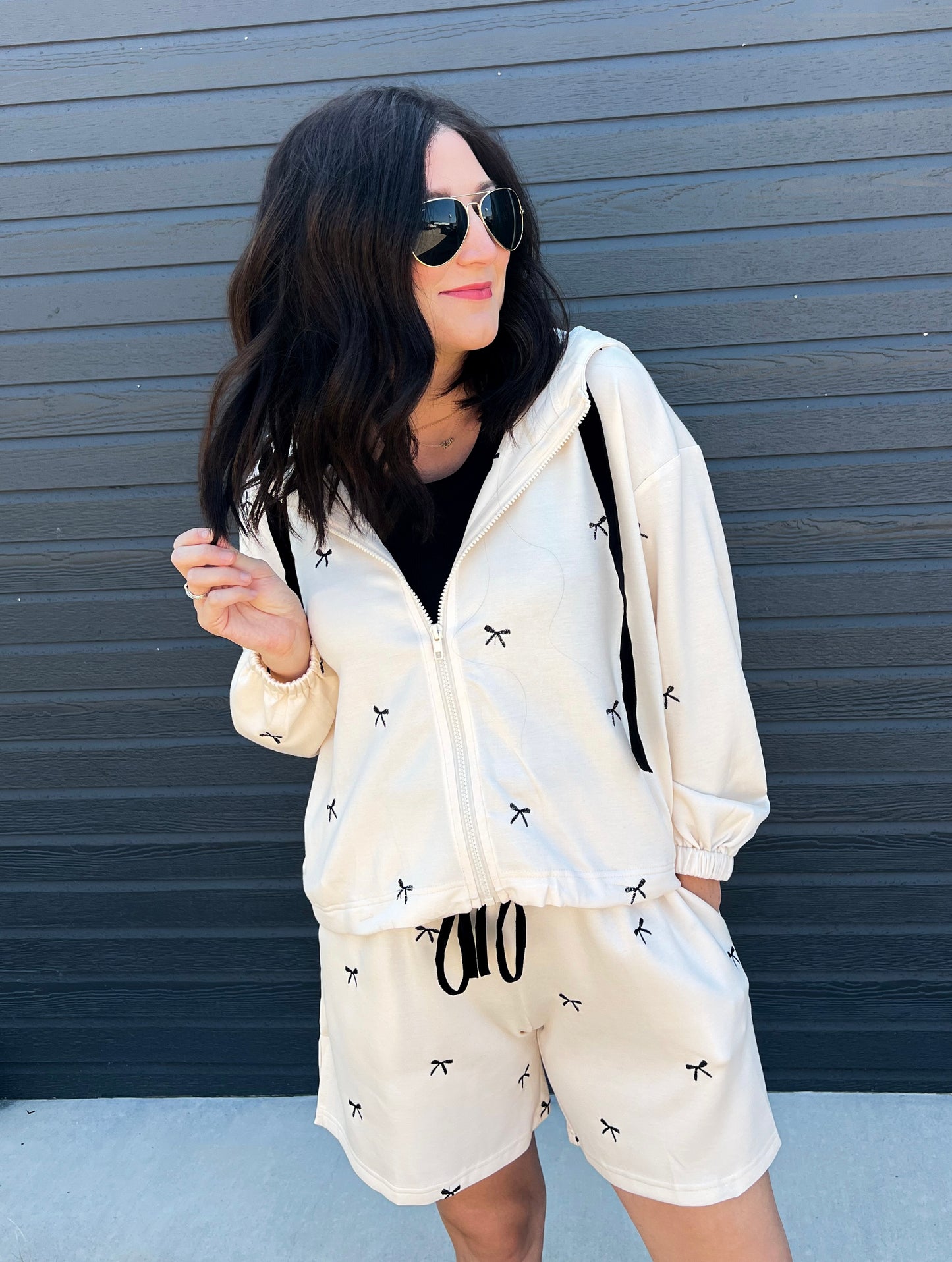 Bow Embroidery Hoodie