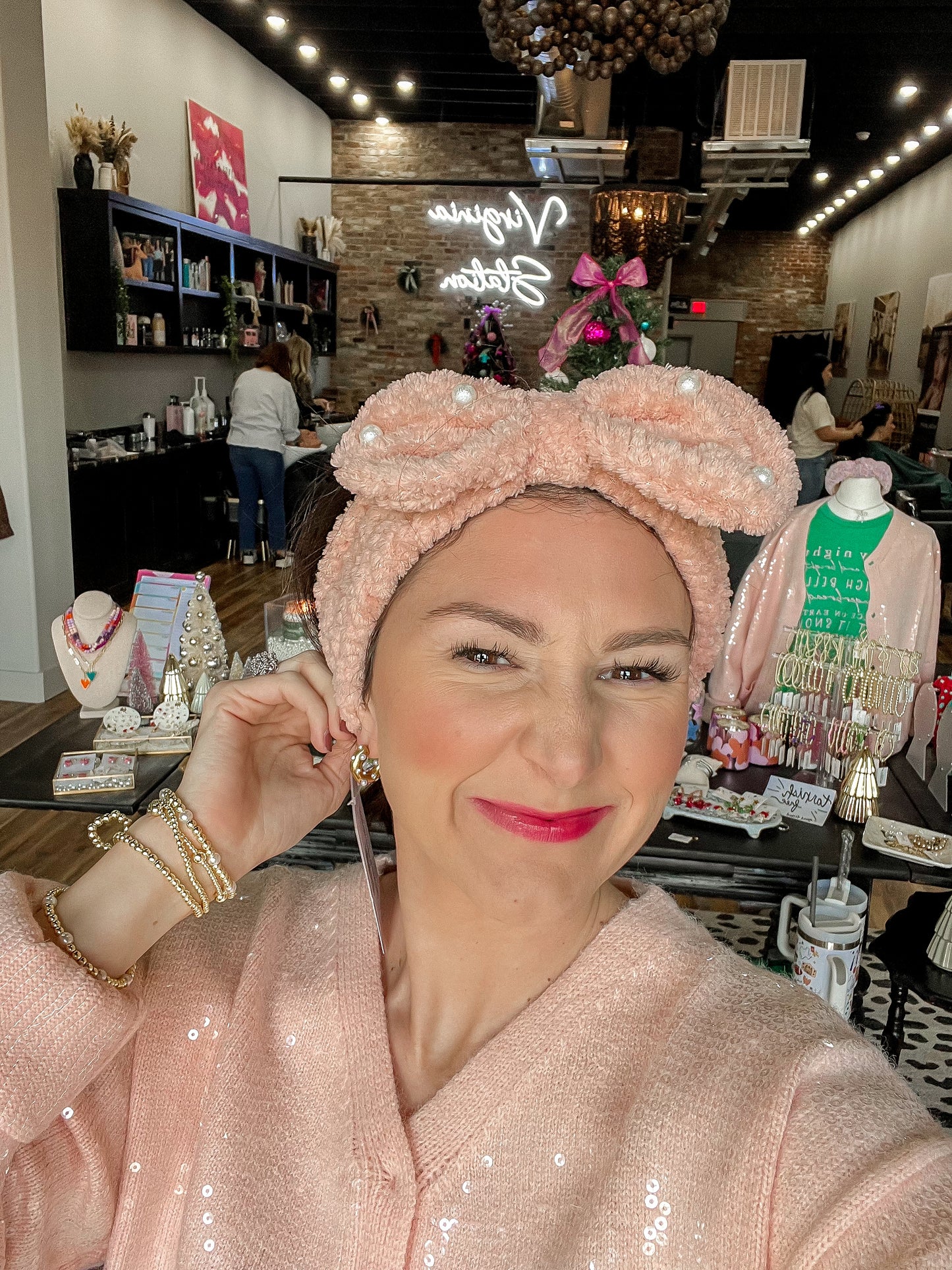 Pink Pearl Cosmetic Headband