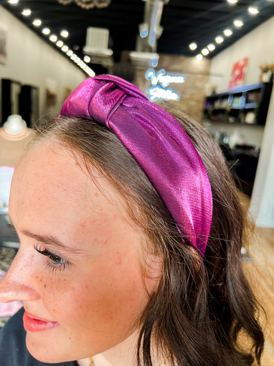 Plum Satin Headband