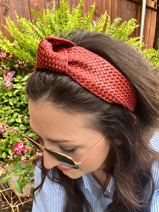 Knotted Woven Rust Headband
