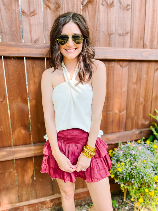 City Girl Halter Top in White