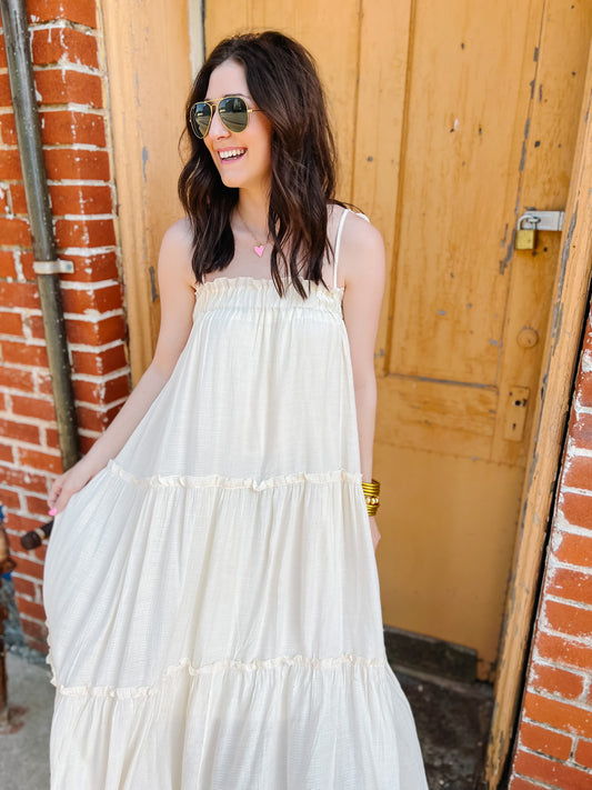 Madison Ave Maxi Dress - Cream