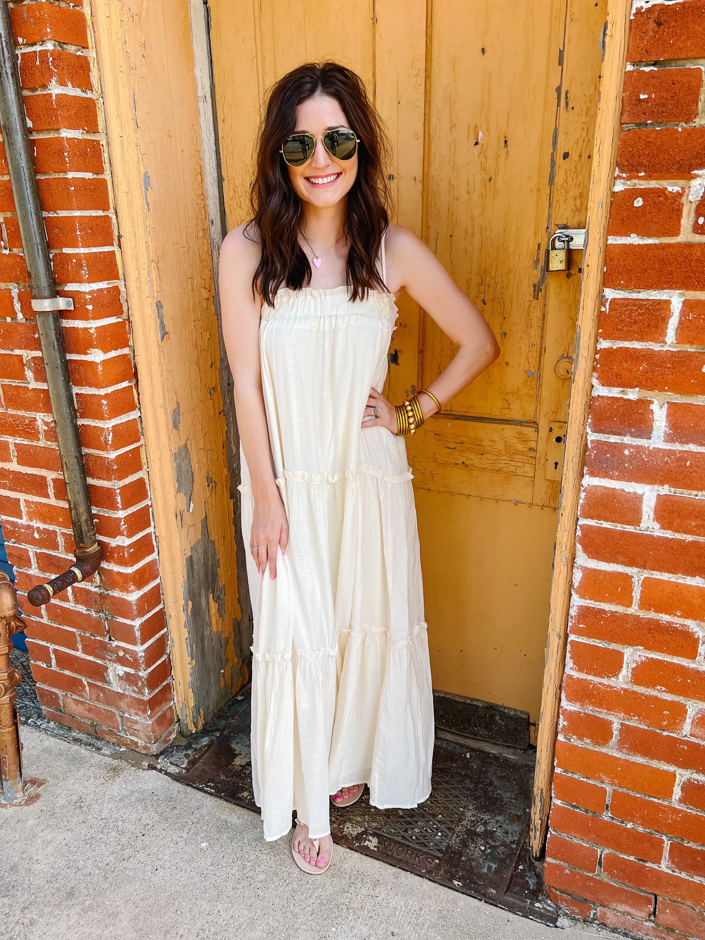 Madison Ave Maxi Dress - Cream