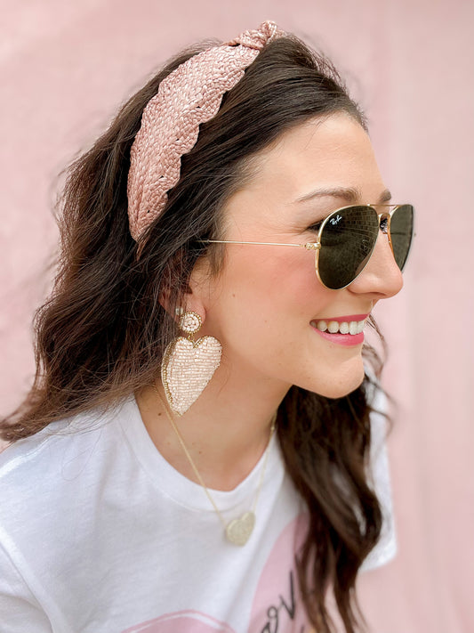 Beaded Heart Earrings