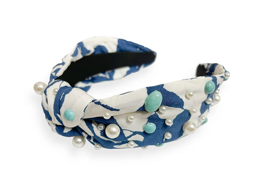 Floral Turquoise Stone Headband