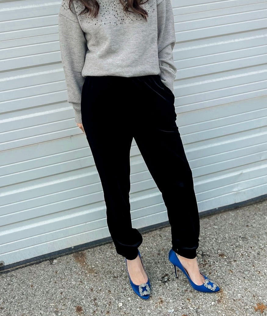 Black Velvet Joggers