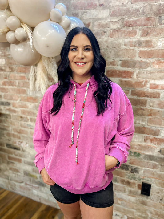 Plaid Mineral Wash Hoodie