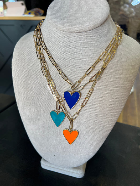 Colored Heart Necklace