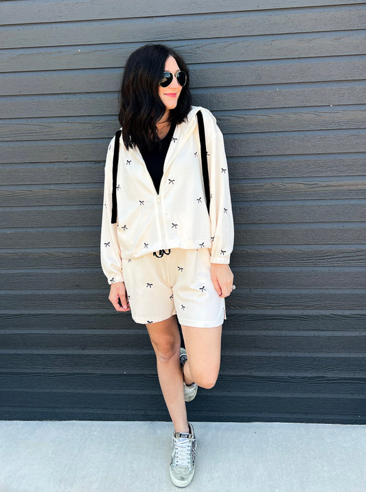 Bow Embroidery Hoodie