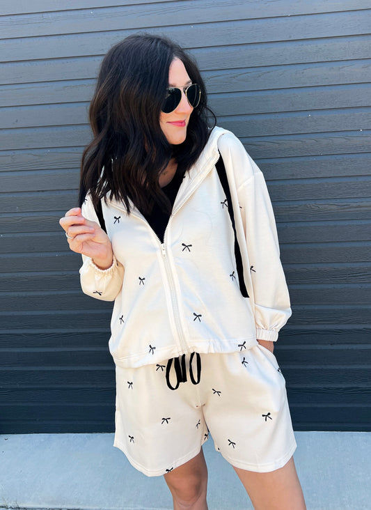 Bow Embroidery Hoodie