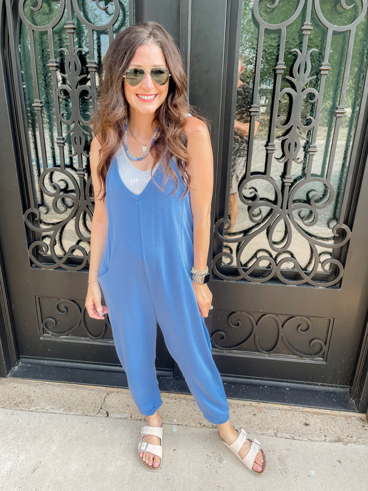 Run Around Jumpsuit - Blue