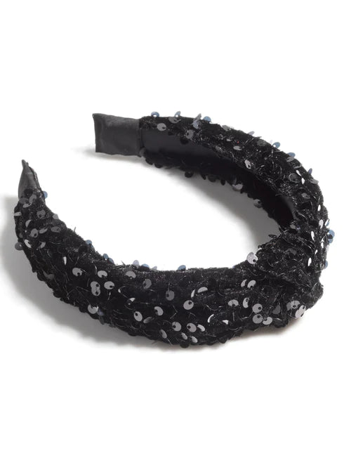 Black Velvet Sequin Headband