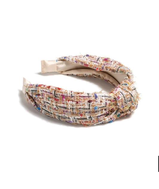 Cream Tweed Headband