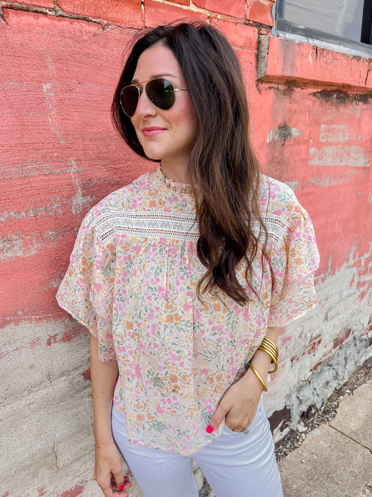 Eyelet Floral Blouse