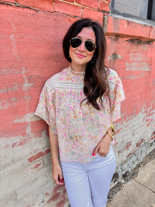 Eyelet Floral Blouse
