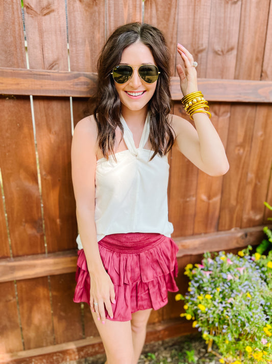 City Girl Halter Top in White