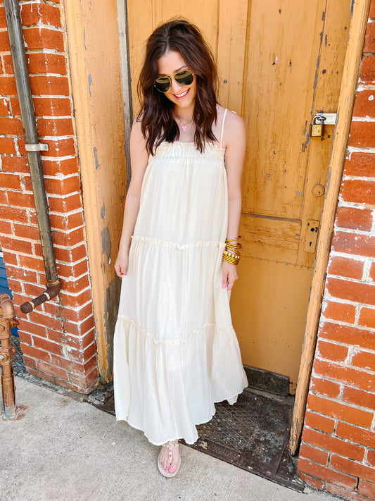 Madison Ave Maxi Dress - Cream