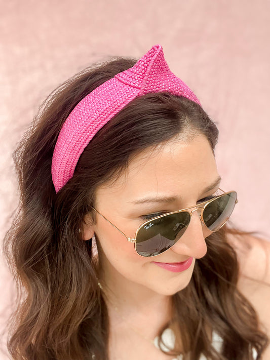 Pink Rattan Headband