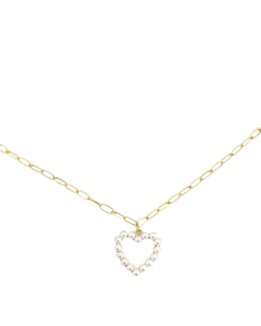 Pearl Heart Outline Necklace