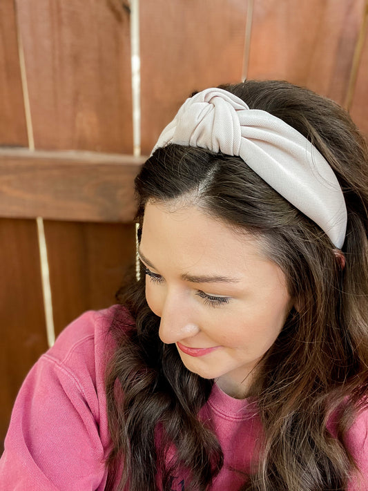 Solid Cream Headband