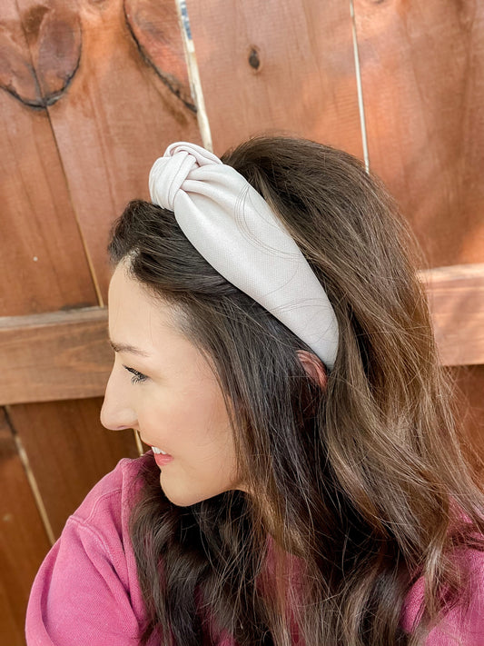 Solid Cream Headband